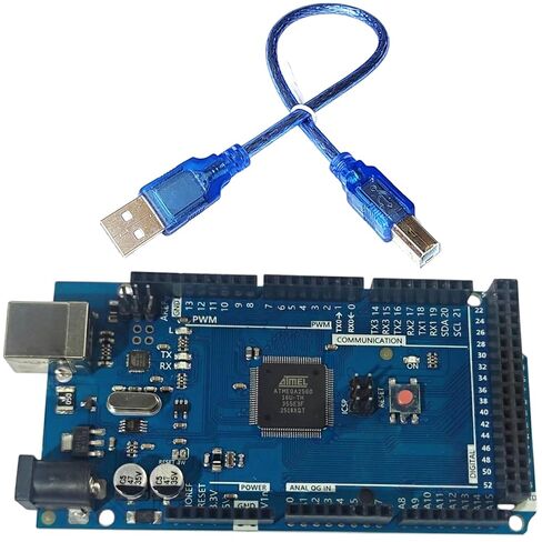 لوحة تطوير MEGA2560 R3 متوافقة مع Arduino Mega 2560 Rev3، ATmega2560 ATmega16U2، كابل USB متضمن، لوحة تحكم دقيقة للمشروعات in Kuwait