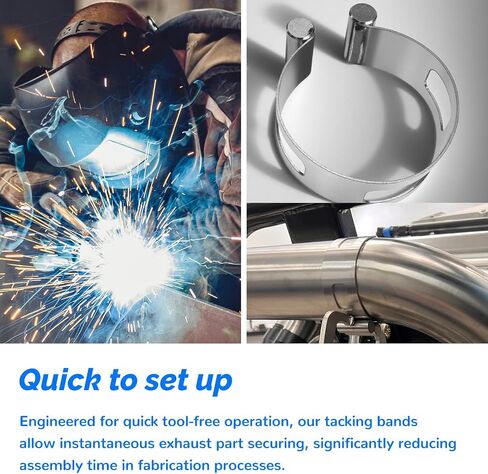 2" (50.8mm) Exhaust Tacking Band Clamp-On for Welding & Fabrication –1pc Stainless Steel ，Universal Fit, Corrosion-Resistant, Secure Hold for Exhaust Components in Kuwait