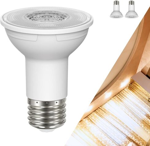 مصباح Satco LED PAR20 بقدرة 5.5 وات 50 وات يعادل 4000 كلفن أبيض بارد 90+ CRI 40 درجة زاوية شعاع قابلة للتعتيم وقاعدة متوسطة 120 فولت تشطيب شفاف - الجزء S22211 (عبوتان) in Kuwait
