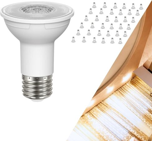 مصباح Satco LED PAR20 بقدرة 5.5 وات 50 وات يعادل 4000 كلفن أبيض بارد 90+ CRI 40 درجة زاوية شعاع قابلة للتعتيم وقاعدة متوسطة 120 فولت تشطيب شفاف - الجزء S22211 (عبوتان) in Kuwait