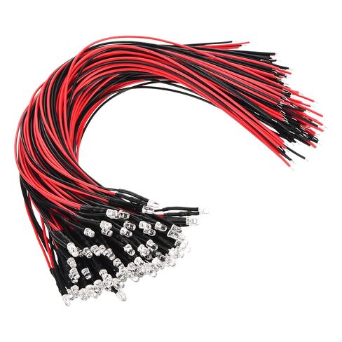 مصباح LED صغير 3 مم من PATIKIL، 120 قطعة 3-6 فولت تيار مستمر سلكي مسبقًا لمبات LED صغيرة مصباح باعث للضوء لإضاءة مؤشر RC DIY، فلاش ملون بطيء in Kuwait