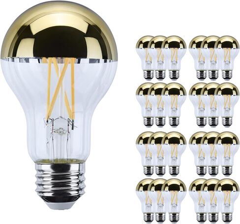 مصباح Satco LED A19 بقدرة 8 وات 60 وات يعادل 2700 كيلو أبيض دافئ 90+ CRI Gold Crown قاعدة متوسطة 120 فولت قابلة لتعديل الضوء - الجزء S12538 in Kuwait
