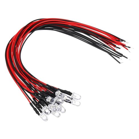 Generic 5 مم LED ضوء ثنائي، 12 قطعة 3 فولت تيار مستمر سلكي مسبقًا مصابيح LED صغيرة لمبة باعثة للضوء لإضاءة مؤشر RC DIY، الضوء الأزرق in Kuwait