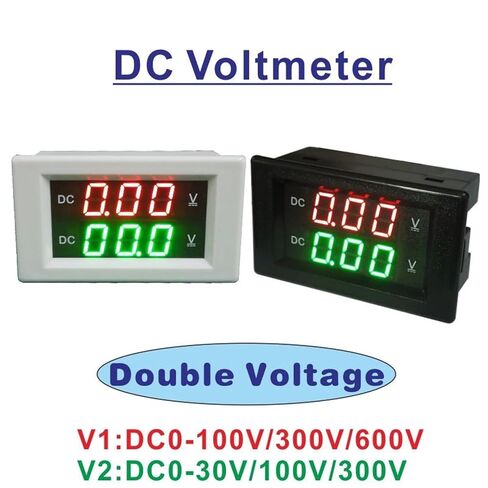 1 قطعة YB4835VV الجهد متر مزدوج الفولتميتر 0-30 فولت 100 فولت 300 فولت 600 فولت فولت لوحة قياس 0.39 ''LED الرقمية 2-Way جهاز قياس الجهد الكهربائي المزدوج (غطاء أسود ، V1 (0-600 فولت) V2 (0-100 فولت) in Saudi Arabia