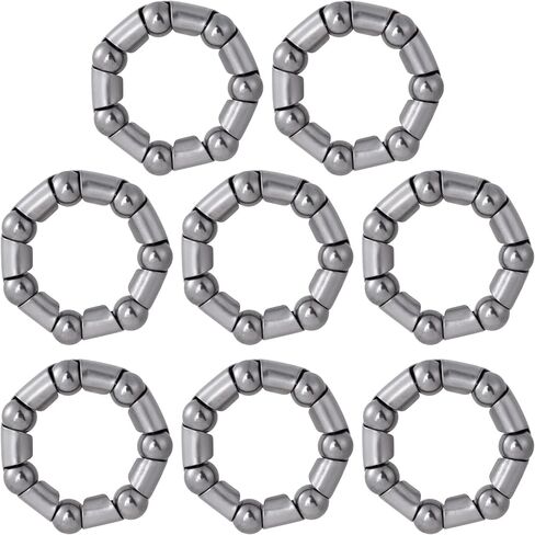 8 Pcs Bike Bearings, Bike Balls, BMX Bicycle Parts, 7-Balls Bearing Fixed Cage for Bicycles Repair Accessories (Silver) in Kuwait