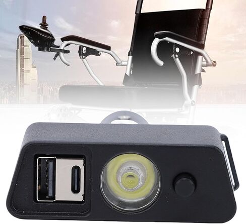 مصباح LED للكرسي الكهربائي من Generic، مصباح كرسي كهربائي مثبت عالميًا مع 3 دبابيس XLR ومنفذ شحن USB بزاوية قابلة للتعديل للقيادة الليلية لـ JIUYUAN LONGWAY in Kuwait