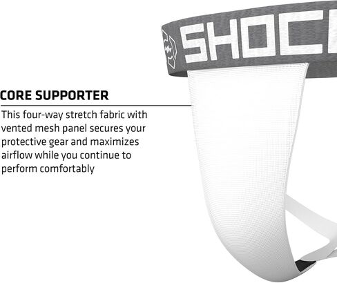 Shock Doctor Mens Core Supporter Without Cup Pocket Athletic Support Comfort Fit Breathable Elastic Waistband Pro Adult in Saudi Arabia