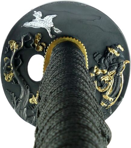 MAKOTO Handmade Sharp Katana Samurai Sword 40" Full Size Black High Carbon Steel Full Tang Blade - Star Scabbard in Kuwait