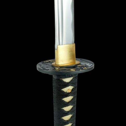 MAKOTO Handmade Sharp Katana Samurai Sword 40" Full Size Black High Carbon Steel Full Tang Blade - Star Scabbard in Kuwait