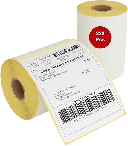 BrightMark - 4" x 6" Direct Thermal Shipping Labels – 220 Labels/Roll – for Postage – Strong Adhesive – Works with Rollo, Zebra, Jiose, MUNBYN, Brother (Not Compatible with Dymo Printers) in Kuwait