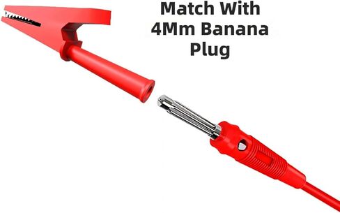 ordinarYone 5pcs Copper Plated Alligators Clip With Insulated Rubber And 4mm Hole For Banana Plug High Current Testing Tool in Kuwait