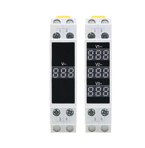 1pc Din Rail Mounted Single/Three-Phase Voltmeter AC 80-500V Miniature Modular Voltmeter Indicator LED Digital Display Detector NV-1(V1 V2 V3) in Kuwait