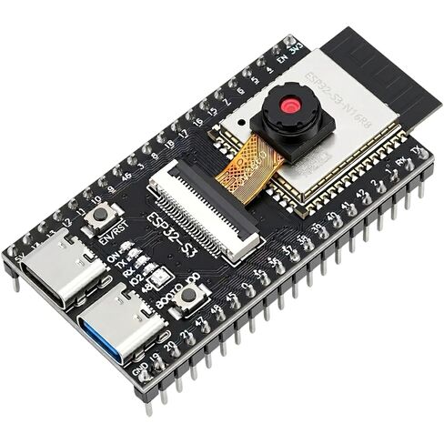 ESP32-S3 WROOM N16R8 CAM Development Board with OV3660 Camera, WiFi Bluetooth 5, Dual Type-C, 16MB Flash 8MB PSRAM, Presoldered in Kuwait