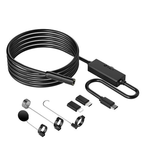 Endoscope Camera with Light for iPhone & Android, 16.4FT Borescope Inspection Camera, 1920×1440 HD Snake Camera for Pipe, Plumbing, Car Repair, Waterproof IP67, 3-in-1 Plug & Play | Waterproof, 3MP Camera, Flexible, With Light, For Pipe Drain Sewer Automo in Kuwait