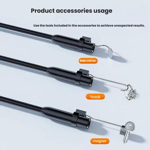Endoscope Camera with Light for iPhone & Android, 16.4FT Borescope Inspection Camera, 1920×1440 HD Snake Camera for Pipe, Plumbing, Car Repair, Waterproof IP67, 3-in-1 Plug & Play | Waterproof, 3MP Camera, Flexible, With Light, For Pipe Drain Sewer Automo in Kuwait