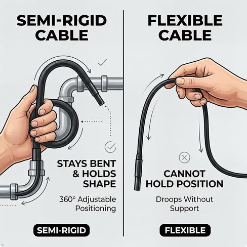 Endoscope Camera with Light for iPhone & Android, 16.4FT Borescope Inspection Camera, 1920×1440 HD Snake Camera for Pipe, Plumbing, Car Repair, Waterproof IP67, 3-in-1 Plug & Play | Waterproof, 3MP Camera, Flexible, With Light, For Pipe Drain Sewer Automo in Kuwait