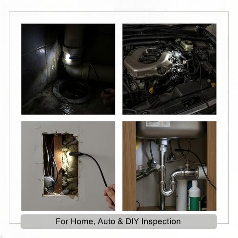 Endoscope Camera with Light for iPhone & Android, 16.4FT Borescope Inspection Camera, 1920×1440 HD Snake Camera for Pipe, Plumbing, Car Repair, Waterproof IP67, 3-in-1 Plug & Play | Waterproof, 3MP Camera, Flexible, With Light, For Pipe Drain Sewer Automo in Kuwait