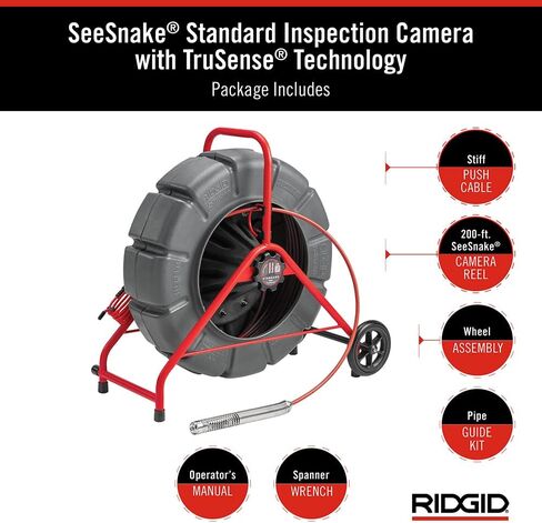 RIDGID 63603 200' Standard SeeSnake Self Leveling TruSense Sewer Camera Reel, Sewer Inspection in Kuwait