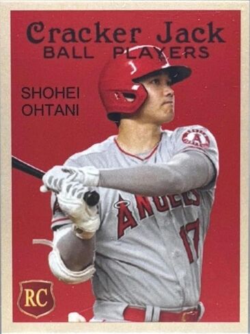 Shohei Ohtani 2018 Cracker Jack RC يضرب رقم 1 بطاقة الملائكة الصاعد in Kuwait