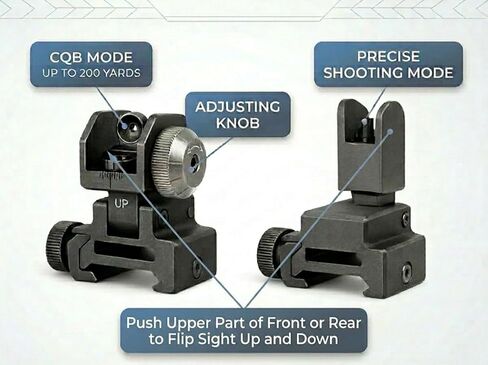 GOTICAL Aluminum QD Weaver Picatinny Front and Rear Combo Set Flip Up Backup Flattop A1 A2 Post Back Up Iron Sight Mount Heavy Duty Sight in Kuwait