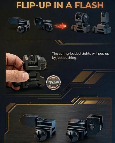 GOTICAL Aluminum QD Weaver Picatinny Front and Rear Combo Set Flip Up Backup Flattop A1 A2 Post Back Up Iron Sight Mount Heavy Duty Sight in Kuwait