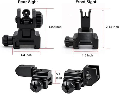 GOTICAL Aluminum QD Weaver Picatinny Front and Rear Combo Set Flip Up Backup Flattop A1 A2 Post Back Up Iron Sight Mount Heavy Duty Sight in Kuwait