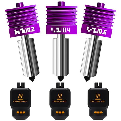2PK MPVD Hotend 0.4 مم لفوهة سلسلة Bambu Lab X2D/P2S H2/A1 ترقية خيوط مضادة للالتصاق طلاء نانو صلابة عالية 2800HV لمختبر Bambu X2D P2S فوهة Bambu Lab H2S Hotend in Kuwait