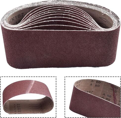 60 Grit Sanding Belts for Wood Metal Plastic Fiberglass Leather, Aluminum Oxide Abrasive Belt for Portable Belt Sander 100x560mm in Kuwait
