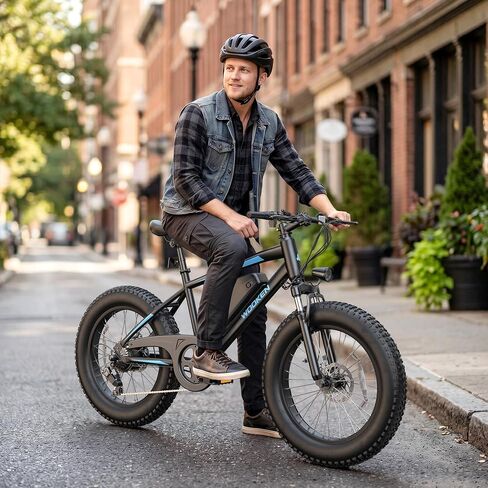 Wooken Electric Bike for Adults, 20"x4.0" Fat Tire Electric Bike, 500W Motor Ebike, 48V 499WH Removable Battery, Up to 45 Miles Electric Bicycle, SGS Certified to UL 2849 in Kuwait