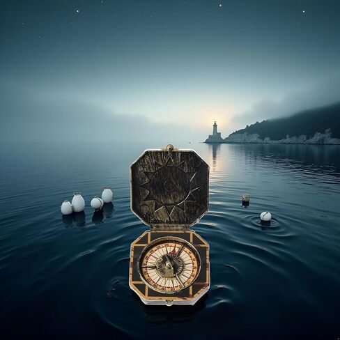 2Pcs Nautical Compass Pirate Captain Costume Halloween Party Cosplay Decoration Deft Design, Costumes, Decortions，Pirate Compass, Bronze Compasses in Kuwait