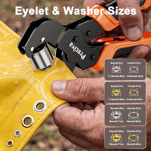 2-Size Grommet Tool Kit with Quick-Change Jaws - 1/4" 3/8" Hole Punch & Eyelet Setter, 400Pcs Gold/Silver Grommets, Ratchet Pliers, No Screwdriver for Jaw Swap, Punch Awl for Fabric Tarpaulin Canvas in Kuwait