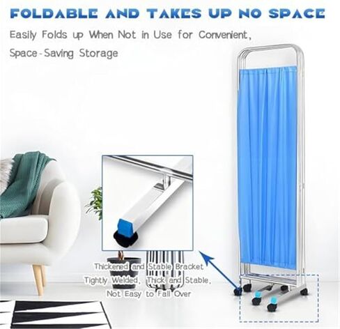 Portable Medical Privacy Screen with Wheels - Foldable Room Divider Waterproof Partition for Hospitals Clinics Bedrooms Salons(6 Panel) in Saudi Arabia