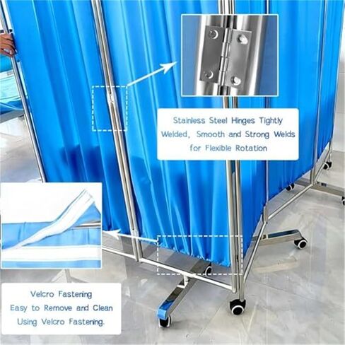 Portable Medical Privacy Screen with Wheels - Foldable Room Divider Waterproof Partition for Hospitals Clinics Bedrooms Salons(6 Panel) in Saudi Arabia