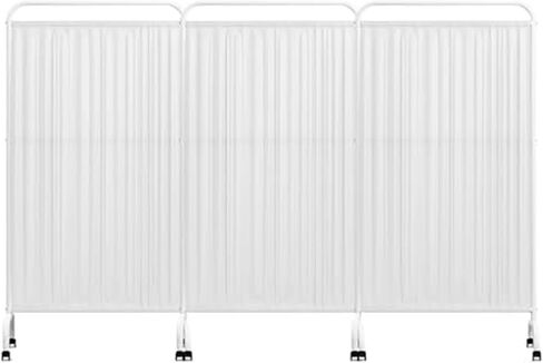 6FT Medical Privacy Screen with Lockable Casters, Foldable Room Divider for Hospitals Clinics Salons - Steel Frame Partition for Bedrooms & Home Offices(2 Light Blue partitions) in Saudi Arabia