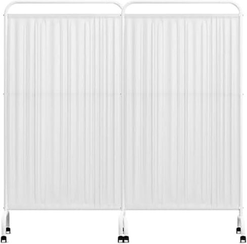 6FT Medical Privacy Screen with Lockable Casters, Foldable Room Divider for Hospitals Clinics Salons - Steel Frame Partition for Bedrooms & Home Offices(2 Light Blue partitions) in Saudi Arabia