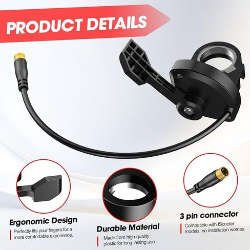 Jerbor Thumb Throttle Accelerator for IScooter IX3 IX4, Right Hand Speed Connector Replacement, Scooter Accessory in Kuwait