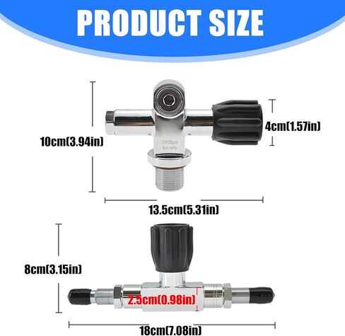 Deeply Water Diving Double Cylinder Valves Replacement Corrosion-Proof Manifold DIN Technical Gear Enduring Deeply Water Diving Double Cylinder Valves in Kuwait