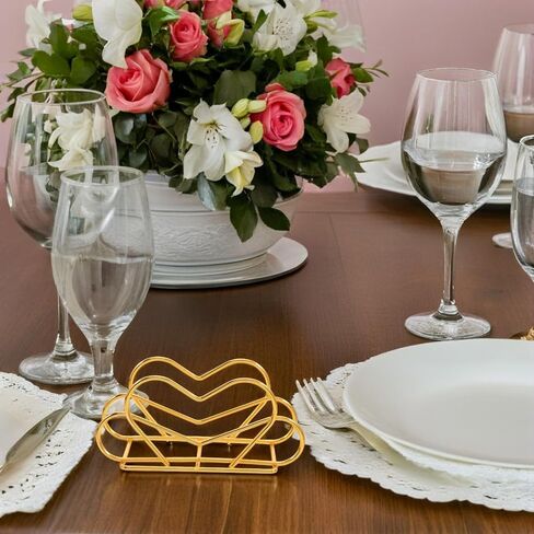 Zerodeko 2pcs Metal Napkin Holder Dispenser Heart Shaped Paper Towel Rack Iron Napkin Storage Stand for Kitchen Countertop Coffee Shop Table Use in Kuwait