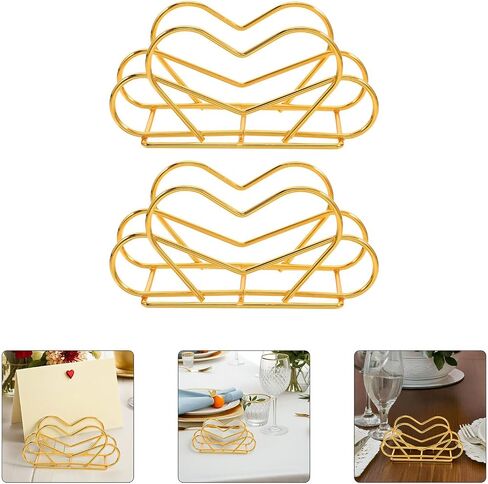 Zerodeko 2pcs Metal Napkin Holder Dispenser Heart Shaped Paper Towel Rack Iron Napkin Storage Stand for Kitchen Countertop Coffee Shop Table Use in Kuwait