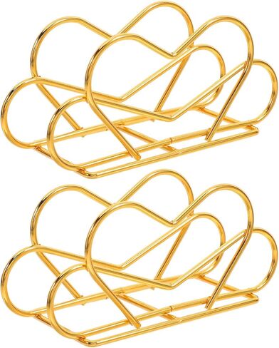 NUOBESTY 2pcs Gold Heart-shaped Upright Napkin Holder Metal Paper Towel Dispenser Freestanding Tissue Stand for Kitchen, Coffee Shop, Restaurant Tabletop Use in Kuwait