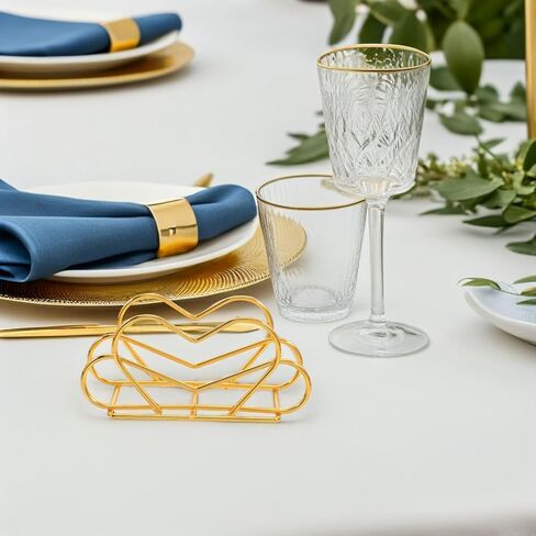 NUOBESTY 2pcs Gold Heart-shaped Upright Napkin Holder Metal Paper Towel Dispenser Freestanding Tissue Stand for Kitchen, Coffee Shop, Restaurant Tabletop Use in Kuwait