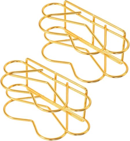 Holibanna 2pcs Heart-shaped Metal Napkin Holder Upright Tissue Dispenser for Dining Table and Restaurant Coffee Shop Paper Towel Storage Rack, Gold Color in Kuwait