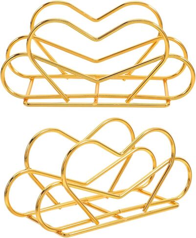 OUNONA 2pcs Heart-shaped Metal Napkin Holders Standing Paper Towel Dispensers Upright Tissue Rack for Kitchen, Coffee Shop, Restaurant Tabletop Storage Organizer in Kuwait