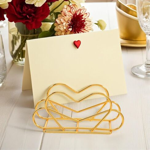 OUNONA 2pcs Heart-shaped Metal Napkin Holders Standing Paper Towel Dispensers Upright Tissue Rack for Kitchen, Coffee Shop, Restaurant Tabletop Storage Organizer in Kuwait
