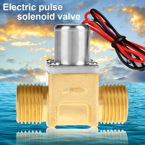 Brass Solenoid Valve, DC 4.5V 1/2 Electric Solenoid Valve Water Flow Pulse Electromagnetic Electric Valve Solenoid Valve for Water Air Gas Oil in Kuwait