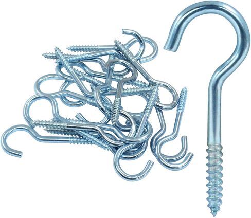2 Inch Cup Hooks Screw in Heavy Duty, Stainless Steel Round End Screw Hook Self Tapping Screw Hooks Threaded Hook for Ceiling Wood, 50Pcs in Kuwait