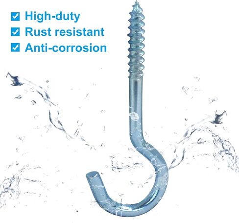 2 Inch Cup Hooks Screw in Heavy Duty, Stainless Steel Round End Screw Hook Self Tapping Screw Hooks Threaded Hook for Ceiling Wood, 50Pcs in Kuwait