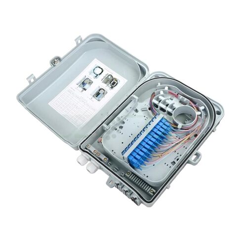 صندوق توزيع الألياف الضوئية FTTH، 24 نواة بصرية، شفة ضفيرة، SC مثبت على الحائط CATV، طرف كبير 1x16 DIY (نوع محول فارغ) in Kuwait