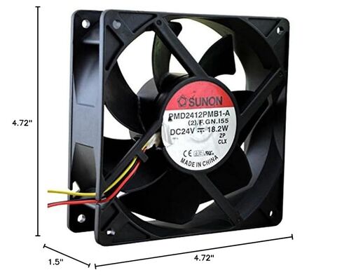 SUNON PMD2412PMB1-A 24 فولت 18.2 وات 12038 12 سم 3 أسلاك مروحة تبريد in Kuwait