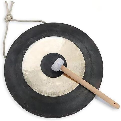 Gong Instrument Chinese Gong, Brass Gong Traditional Percussion Instrument Large, Gong for Yoga Meditation ＆ Sound Healing, with Free Rope ＆ Hammer(60CM/23.6Inch) in Kuwait